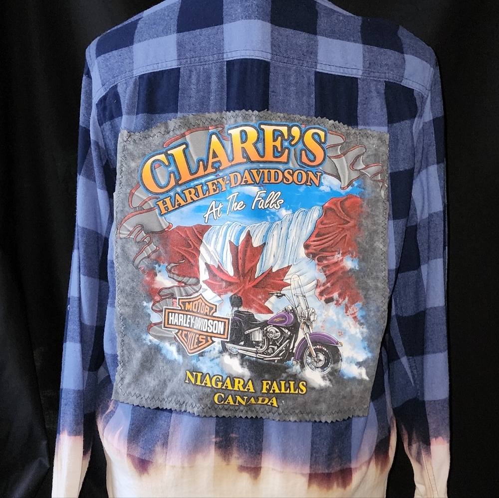 *Vintage* Big Trend Bleach dipped distressed flannels